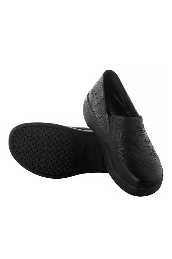 Footwear Women's 'Vitality' Water-Resistant Patent Leather Slip-On Nursing Clogs, Black, US Size (M8/W10), EU Size (41)