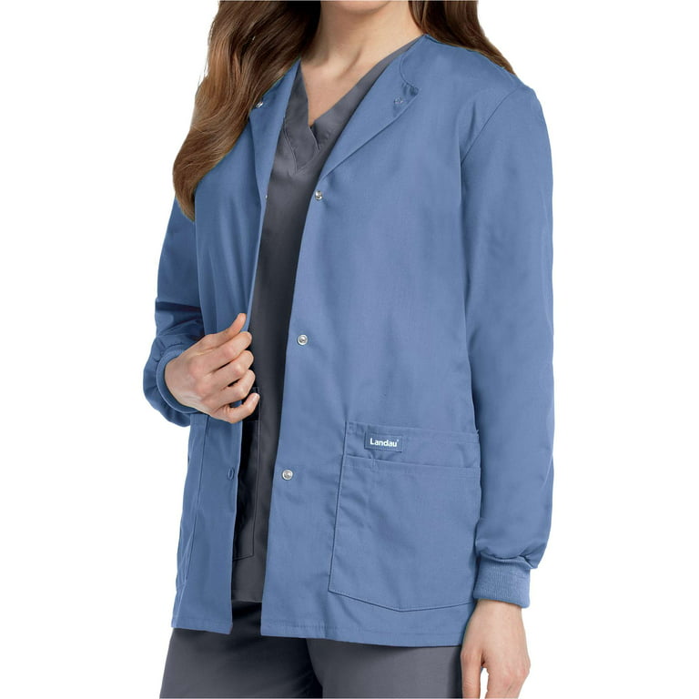 Landau Women's Snap Front Warm-up Scrub Jacket