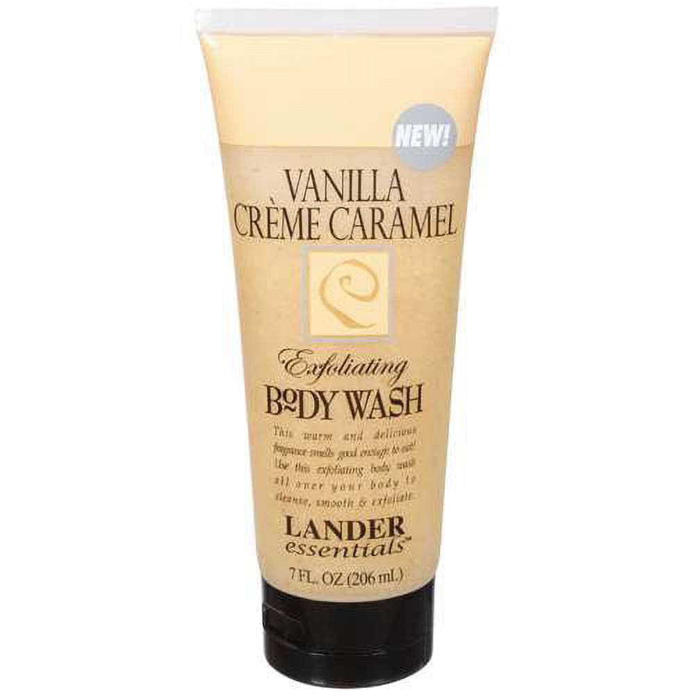 Lander Essentials Exfoliating Vanilla Creme Caramel Body Wash, 7 fl oz