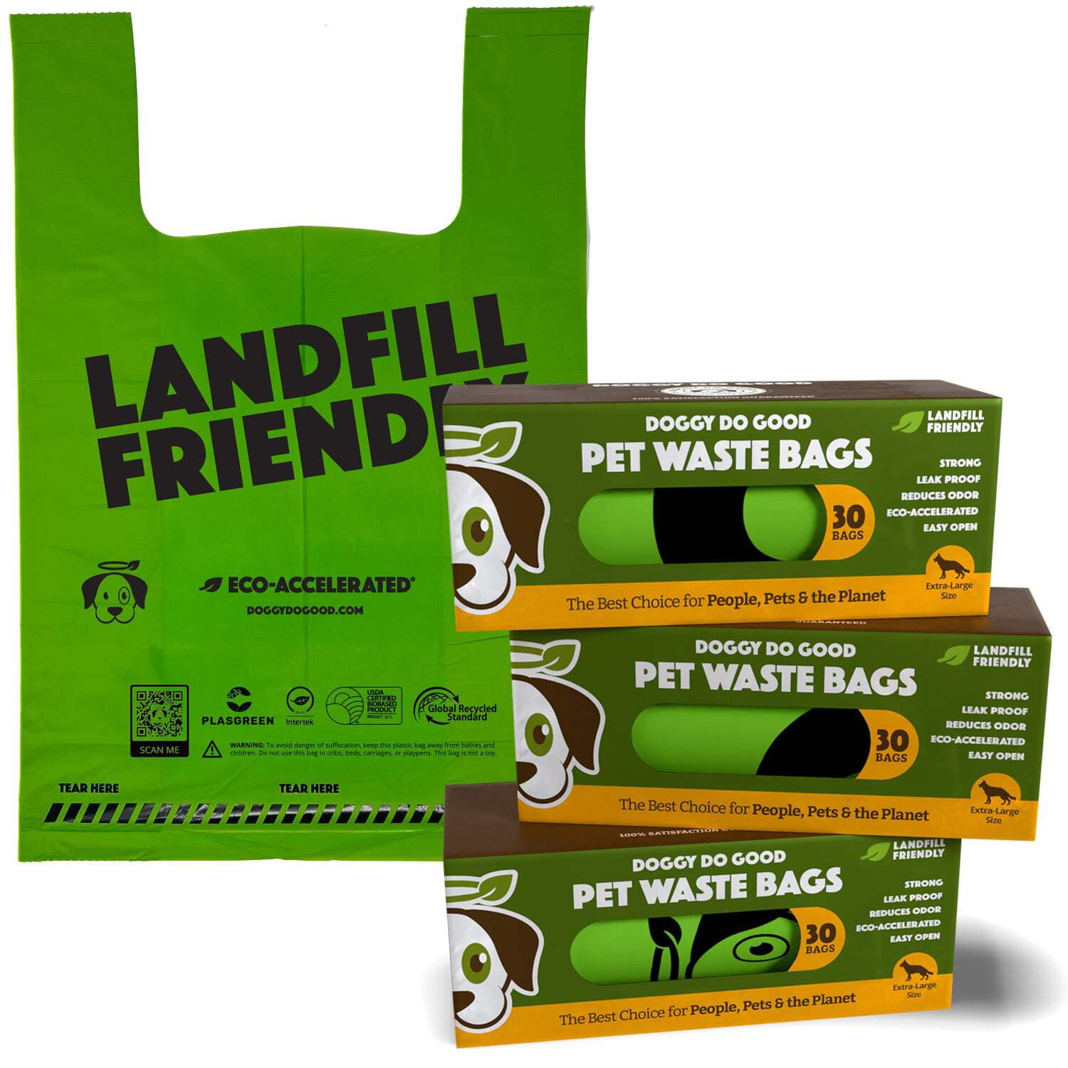 Landfill-Friendly Grab  Go XL Handle Bags - 90 Bags