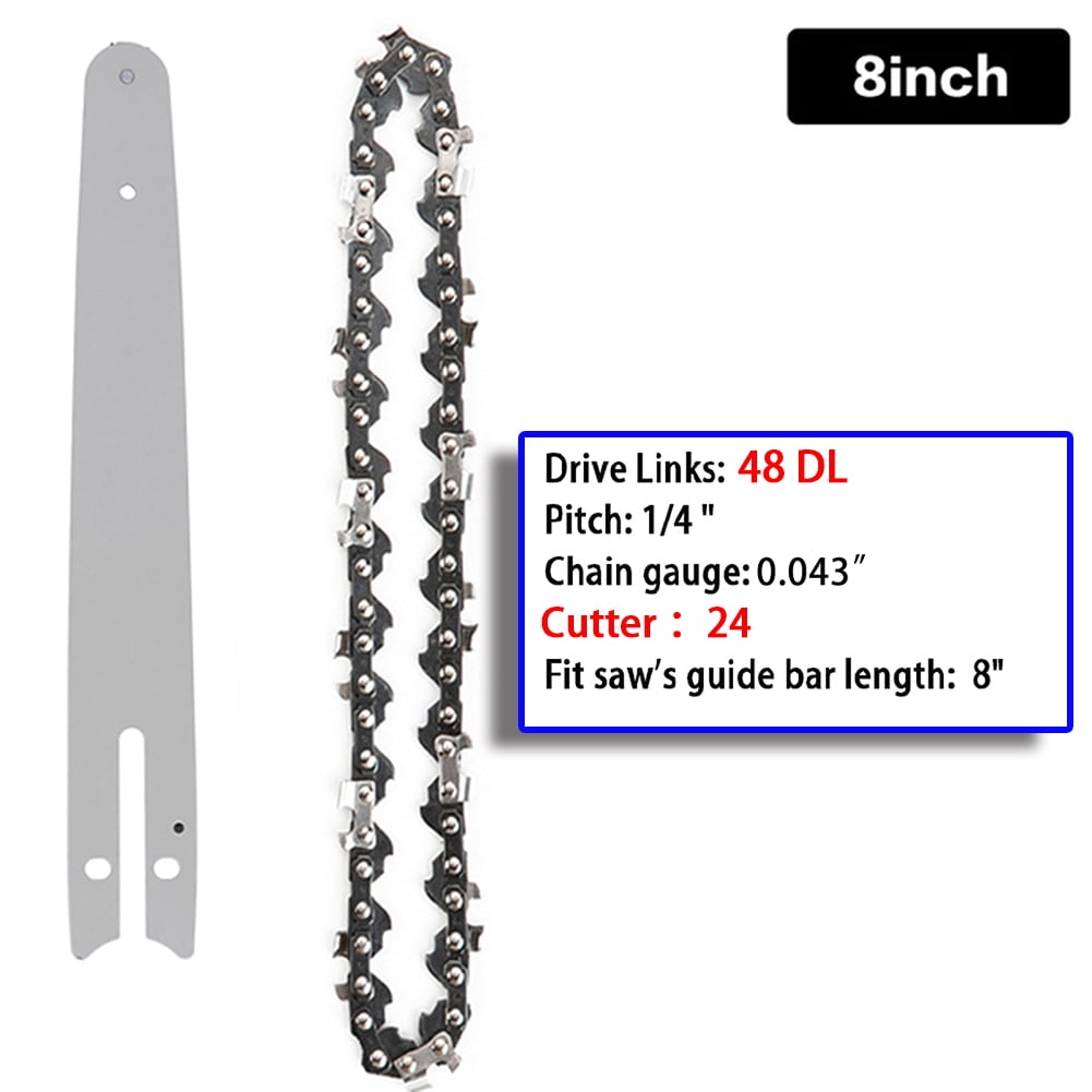 Landgoo 8 Inch Chainsaw Chain and Guide Kit 1/4 Pitch 0.043