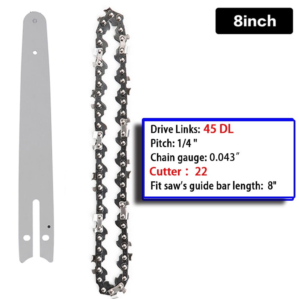 Landgoo 8 Inch Chainsaw Chain and Guide Set 1/4 Pitch 0.043