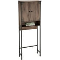 thumbnail image 1 of Landia Home Industrial over the Toilet Organizer, 2 Shelves, Dark Brown Wood Finish, 1 of 8