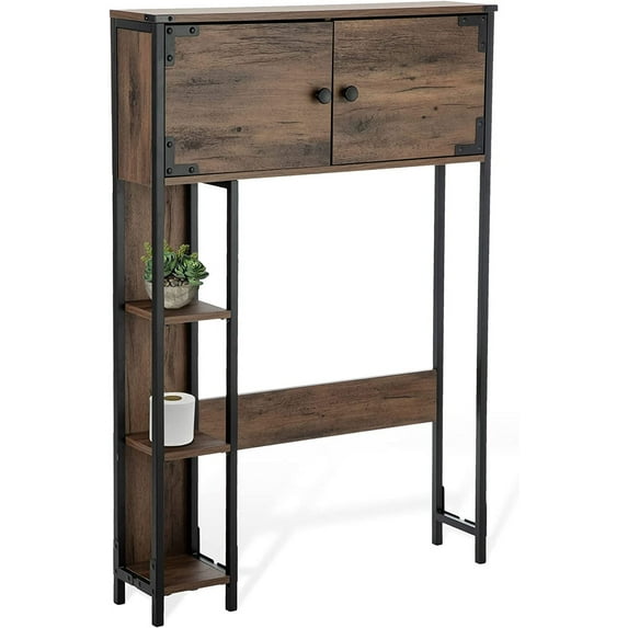Landia Home over the Toilet Storage Cabinet, 3 Shelves, Brown Wood Finish