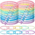 thumbnail image 1 of Landical 30 Pcs Cross Bracelets Bulk Jesus Bracelets Handmade Elastic Colorful Clay Bead Religious Wristbands Christian Wristbands for Women Kids Sunday Christmas Halloween Non Candy Treat, 1 of 12