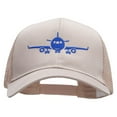 thumbnail image 1 of Landing Airplane Embroidered Solid Cotton Prostyle Twill Mesh Cap - Khaki OSFM, 1 of 5