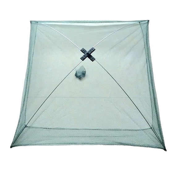 Landing Fishing Net Large Foldable Drop Net Prawn Bait Crab Shrimp Crucian Portable Mesh For Outdoor Reservoir Pond Use 80/100cm
