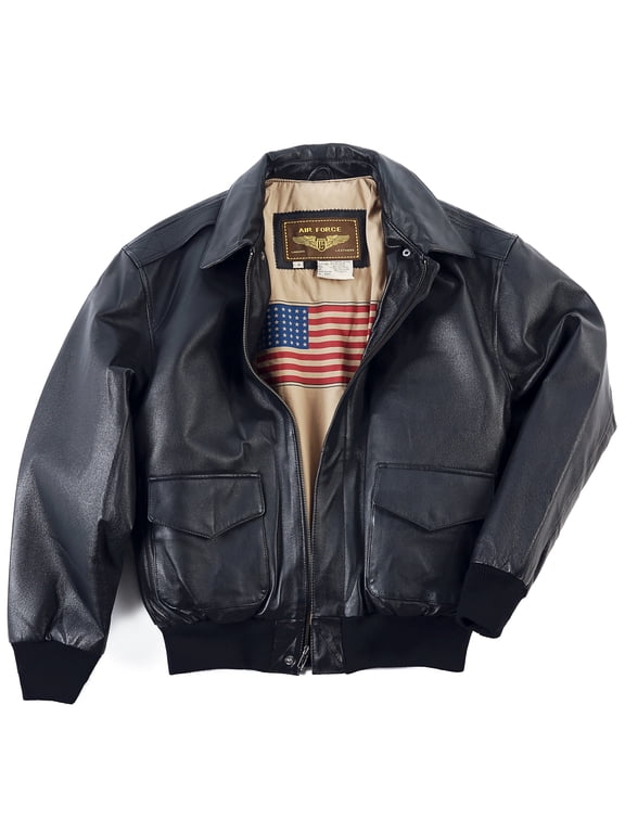 Men Air Force A-2 Leather Flight Bomber Jacket