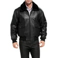 thumbnail image 1 of Landing Leathers Men Navy G-1 Goatskin Leather Flight Bomber Jacket (Regular and Big & Tall), 1 of 6