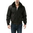 thumbnail image 1 of Landing Leathers Men Navy G-1 Leather Flight Bomber Jacket, 1 of 5