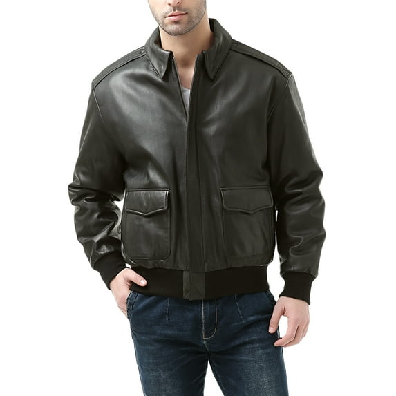 Landing Leathers Men Premium Air Force A-2 Goatskin Leather Flight Bomber Jacket (Regular and Big & Tall)