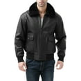 thumbnail image 1 of Landing Leathers Men Premium Navy G-1 Goatskin Leather Flight Bomber Jacket (Regular and Big & Tall), 1 of 6
