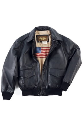 Mens Air Force A-2 Leather Flight Bomber Jacket (Regular & Tall)
