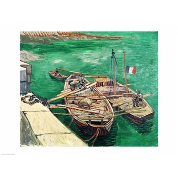 Landing Stage with Boats 1888 Poster Print by Vincent Van Gogh - 24 x 18 in.