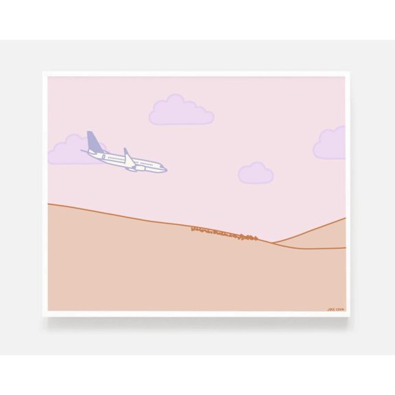 Landing Strip Punny Wall Art Print, Unframed Paper Poster 8x10in