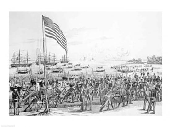 Landing of the Troops at Vera Cruz Mexico Canvas Art - (24 x 18)