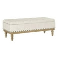 thumbnail image 1 of Landis Storage Bench in Linen White Fabric and Brushed Legs, 1 of 12