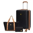 thumbnail image 1 of Landisun 3 Piece Carry-on Luggage Sets, Hardside Suitcase Set with Spinner Wheels, Portable Travel Bag and Toiletry Bag, Black, 1 of 7