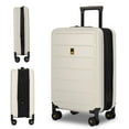 thumbnail image 1 of Landisun Collapsible Carry-on Luggage, Hardshell 20 inch Carry on Travel Luggage with Spinner Wheels, Creamy White, 1 of 9