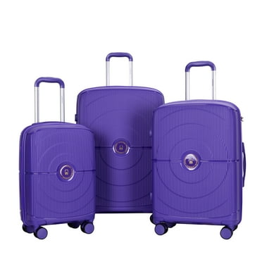 Landisun Luggage Sets 3 Piece, Hard Shell Suitcase Set with Spinner Wheels TSA Lock Carry on and Checked Luggage, Purple