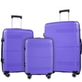 thumbnail image 1 of NiceTravel 3 Piece Hardside Luggage Set with Spinner Wheel & TSA Lock,Lightweight Suitcase for Travel, Purple, 1 of 6