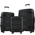 thumbnail image 1 of NiceTravel 3 Piece Hardside Luggage set, Lightweight Hard Shell Suitcase with TSA Lock Carry on and Checked Luggage, Black, 1 of 6