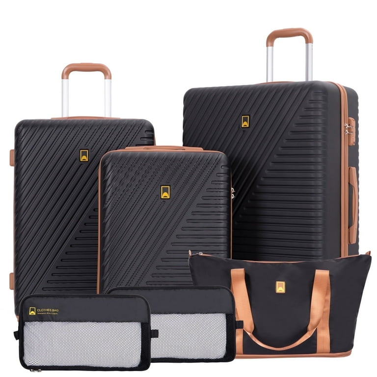 L Landisun Luggage Sets 6 Piece, Hardshell ABS Suitcase with Spinner