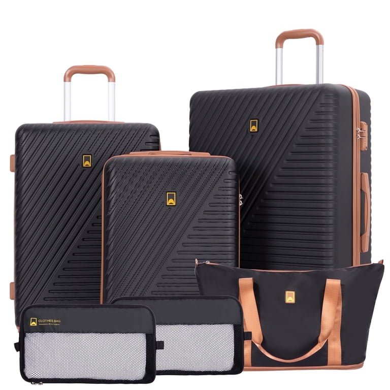 Landisun Luggage Sets 6 Piece, Hardshell ABS Suitcase with Spinner