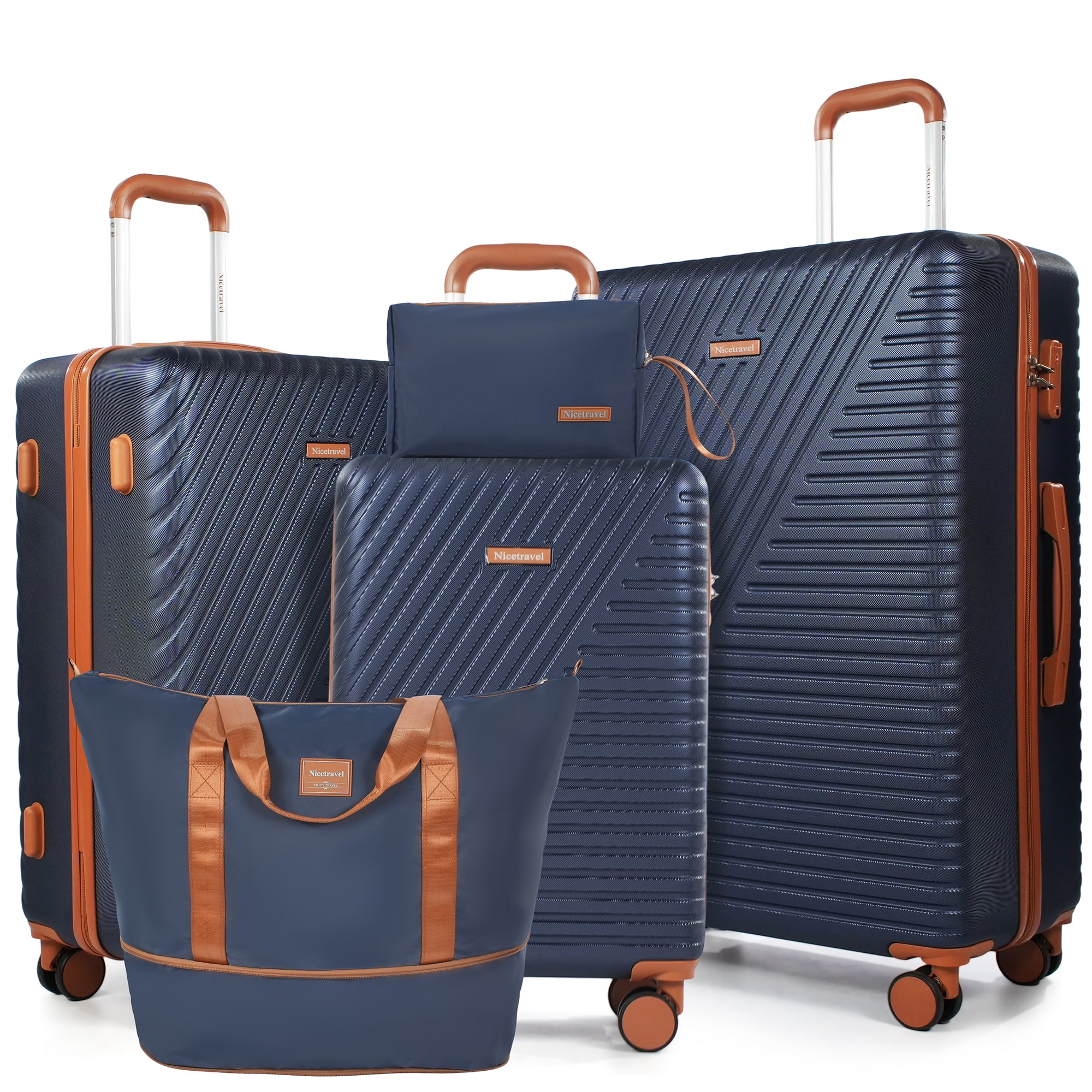 Landisun Luggage Sets 6 Piece, Hardshell ABS Suitcase with Spinner