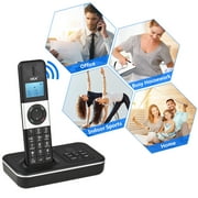 Landline Bisofice D1002 TAM-D 2-Handset Cordless Phone With Answering Machine Caller ID/Call Waiting 1.6 Inch LCD 3 Lines Screen Display Rechargeable Batteries Support 16 Languages