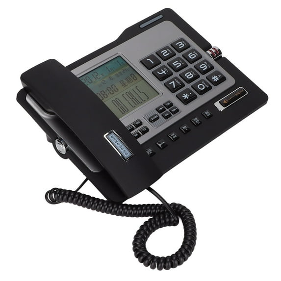 Landline Corded Telephone, Corded Landline Caller Desktop Fixed, ID Hands Free Voice Prompt Mute Function Wired Telephone, Wired Phone For Home Office, Hotel, Call Center