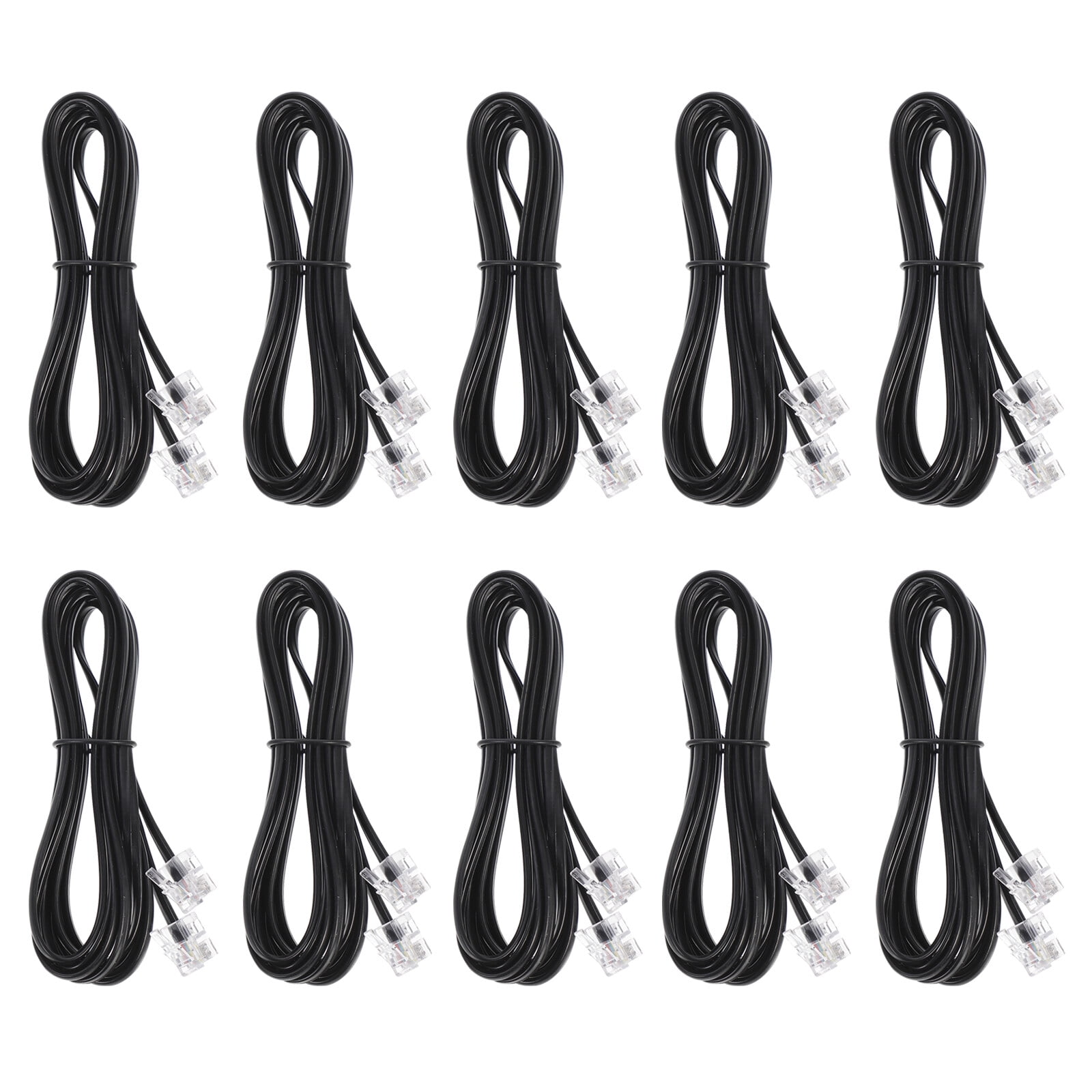 Landline Phone Cord 10 PCS Cable Flat Telephone Wire Four Core Pvc