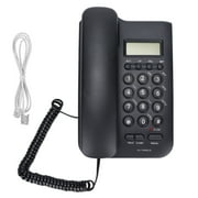 Landline Telephone Caller ID Phone Dial Corded Phone Caller ID for Home Office Hotel, Black
