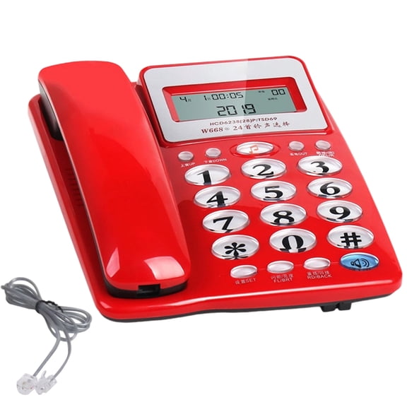 Landline Telephone Corded Desktop Large Button Phone for Seniors with Call Display Corded Phone for Seniors Home Hotel