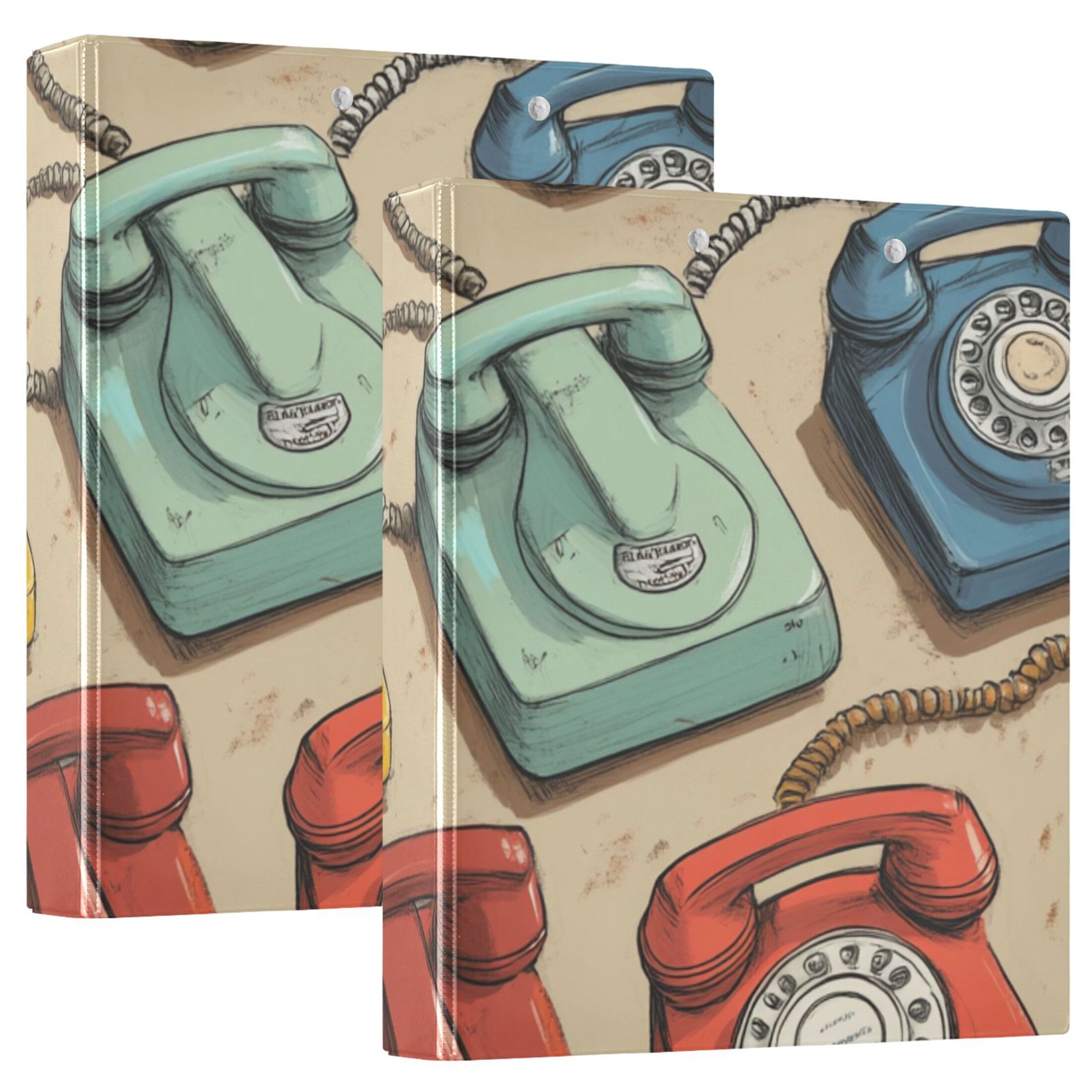 Landlines 3 Ring Binders 1.5 inch Hardcover File Folders with Interior Pockets A4 Size Organizer for School Office Hospital