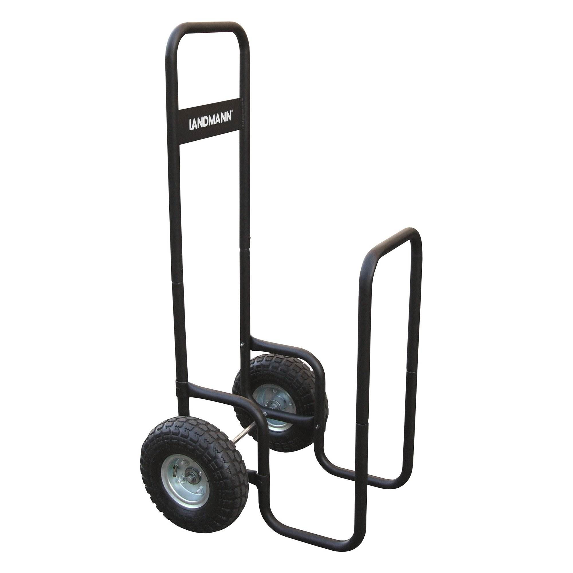 Landmann Wheeled Firewood Log Transport Carrier Rack Caddy w Weatherproof Cover