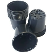 Landmark 4 x 3.5 Round Black Plastic Plant Pot - 100 Count