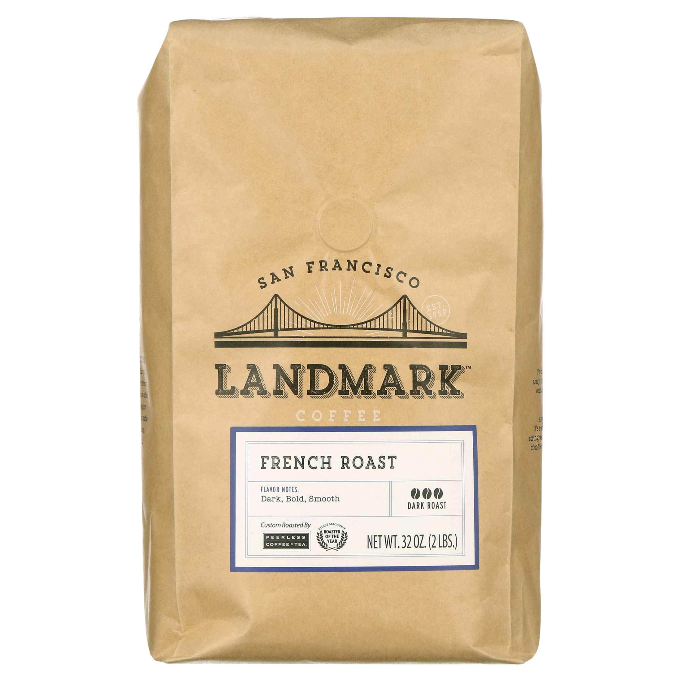 Landmark Coffee French Medium Roast Whole Bean Coffee, 32 Oz, Bag - image 1 of 6