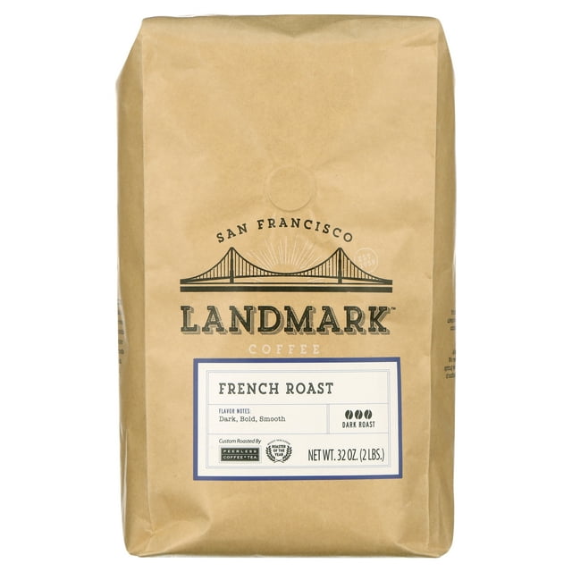Landmark Coffee French Medium Roast Whole Bean Coffee, 32 Oz, Bag