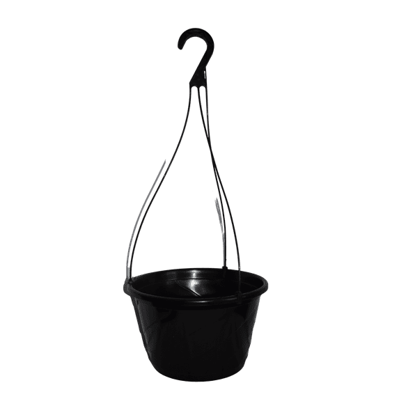 Landmark Contempo Swirl 10" Diameter Black Plastic Hanging Baskets - Set of 5