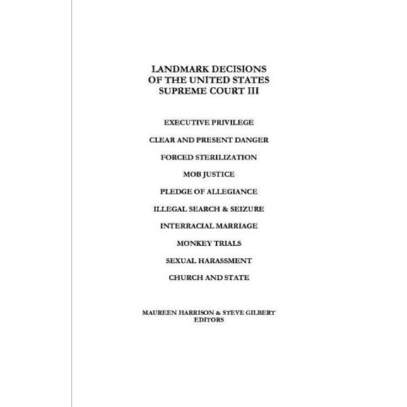 Pre-Owned Landmark Decisions of the United States Supreme Court III (Paperback) 0962801437 9780962801433