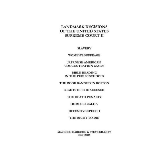 Landmark Decisions of the United States Landmark Decisions of the United States Supreme Court II, (Paperback)