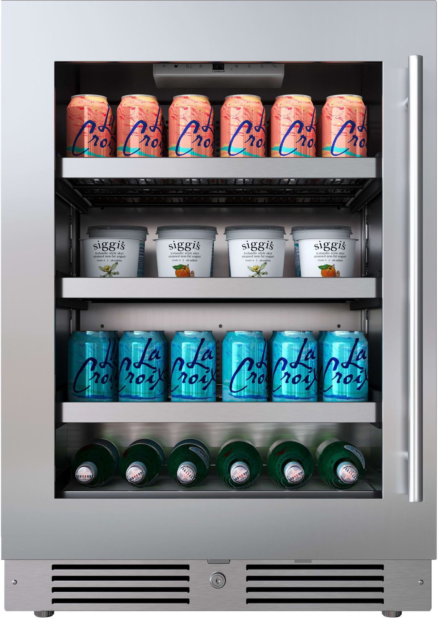 Landmark L3124ui1bglh 24" Wide 154 Can Capacity Beverage Cooler - Stainless Steel