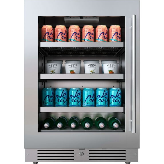 Landmark L3124ui1bglh 24" Wide 154 Can Capacity Beverage Cooler - Stainless Steel