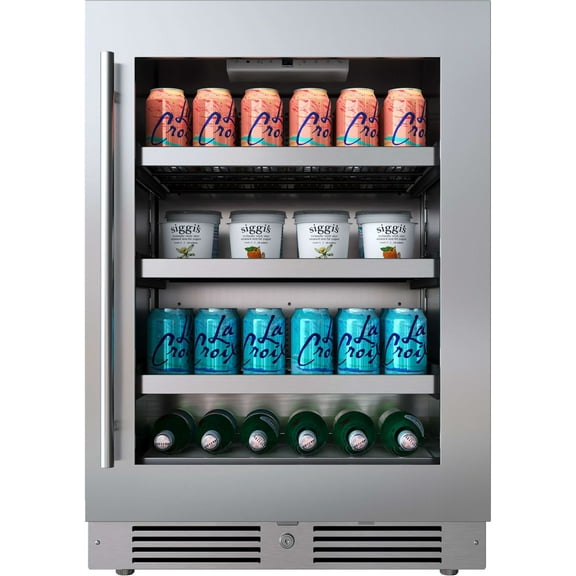 Landmark L3124ui1bgrh 24" Wide 154 Can Capacity Beverage Cooler - Stainless Steel