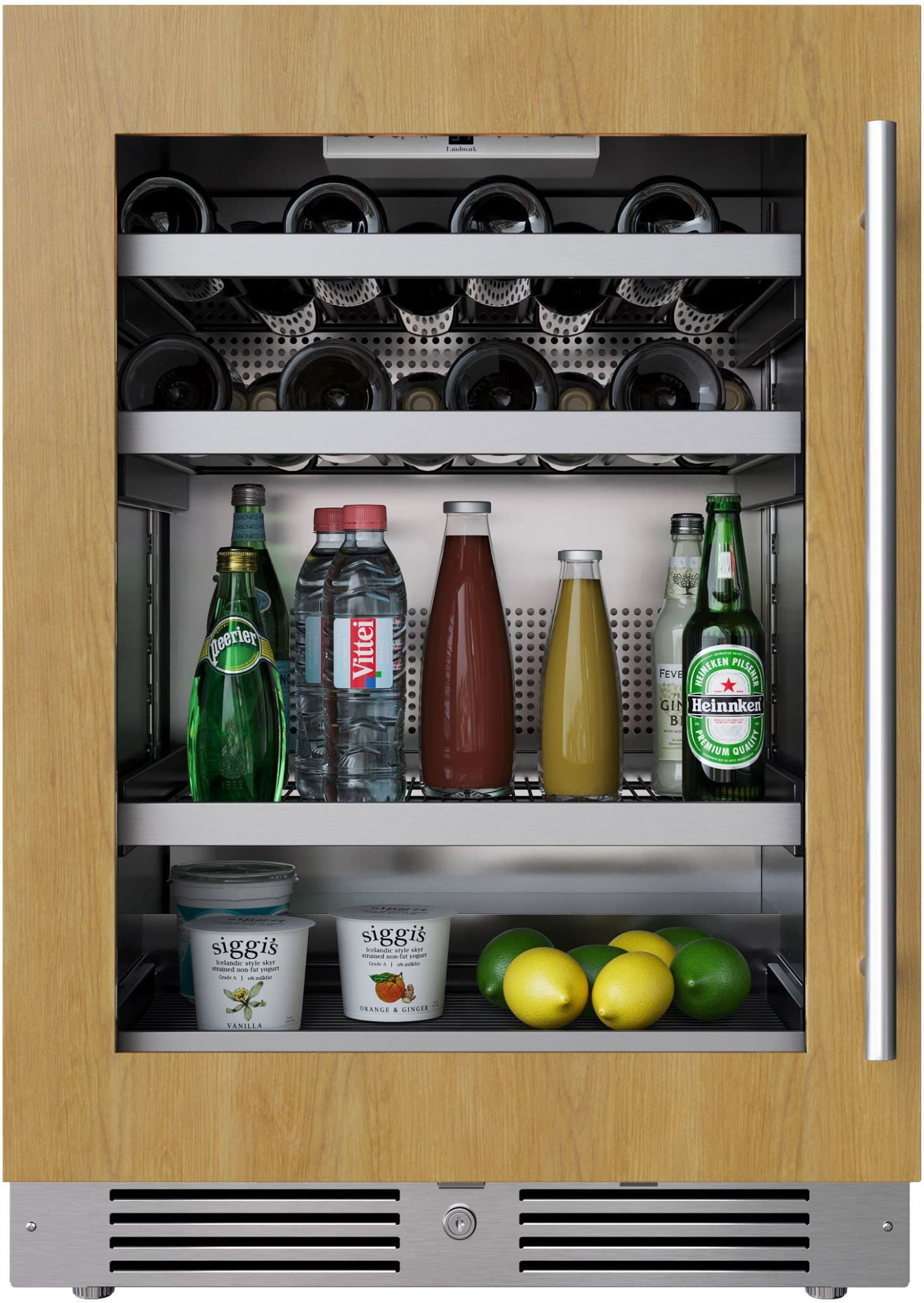 Landmark L3124ui1mglh 24" Wide 16 Bottle And 70 Can Capacity Beverage Cooler - Panel Ready