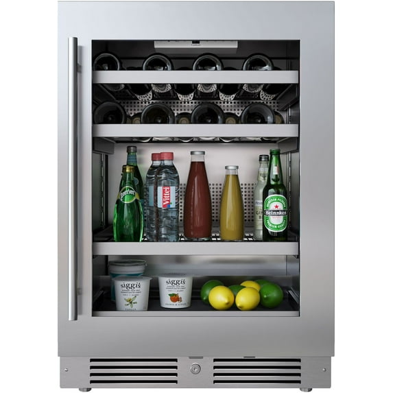 Landmark L3124ui1mgrh 24" Wide 16 Bottle And 70 Can Capacity Beverage Cooler - Stainless