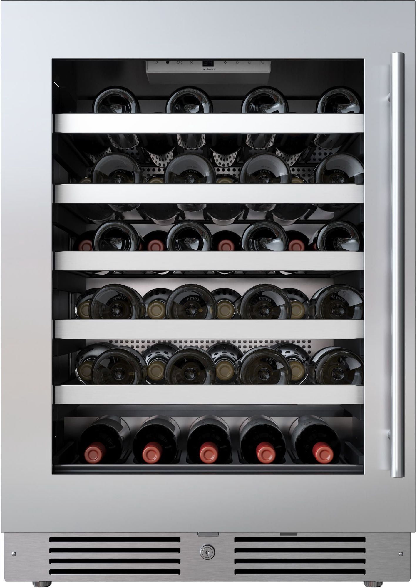 Landmark L3124ui1wglh 24" Wide 45 Bottle Capacity Single Zone Wine Cooler - Stainless