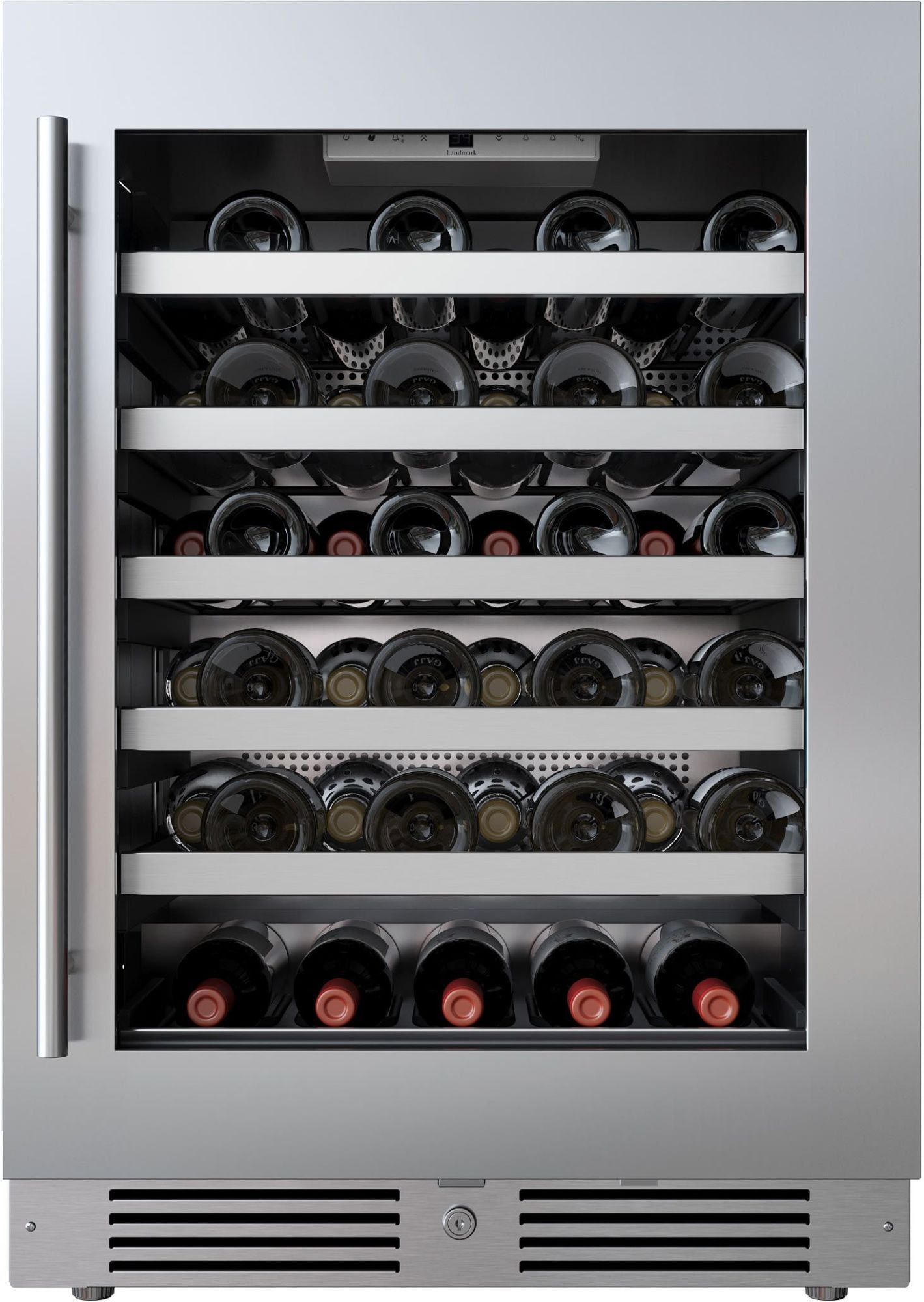 Landmark L3124ui1wgrh  24" Wide 45 Bottle Capacity Single Zone Wine Cooler - Stainless