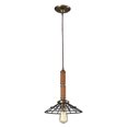 thumbnail image 1 of Landmark Lighting 65138-1 Spun Wood 1 Light Pendant in Mahogany, Brass, & Rust, 1 of 3